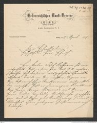 k.k. naturhistorisches Hofmuseum, Intendanzakten 1885-1896 (Hauer), Aktenzahl Z.156/1887, Seite 1